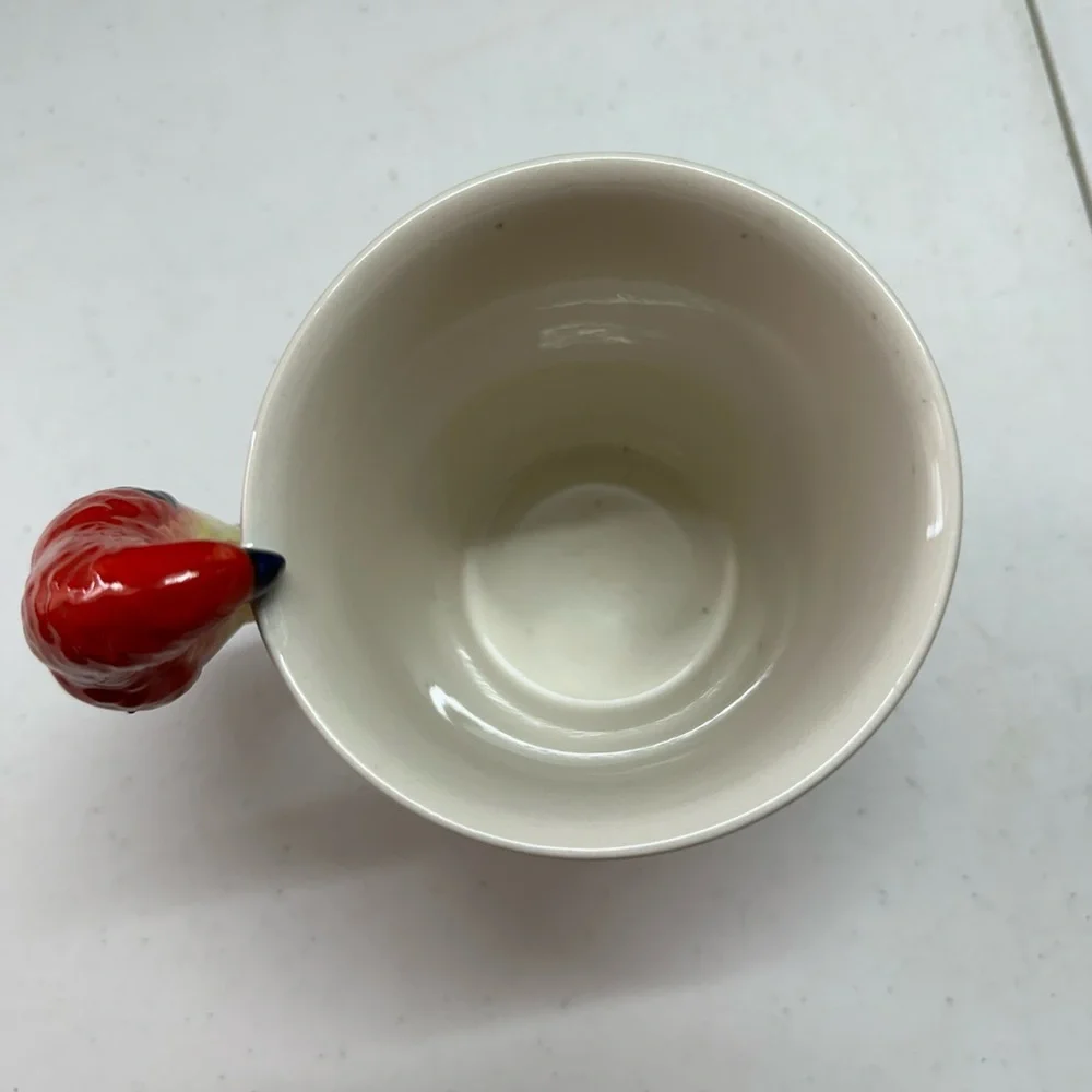 Beautiful Tropical Macaw Parrot Bird Coffee Mug Cup Pier 1 Imports hand painted